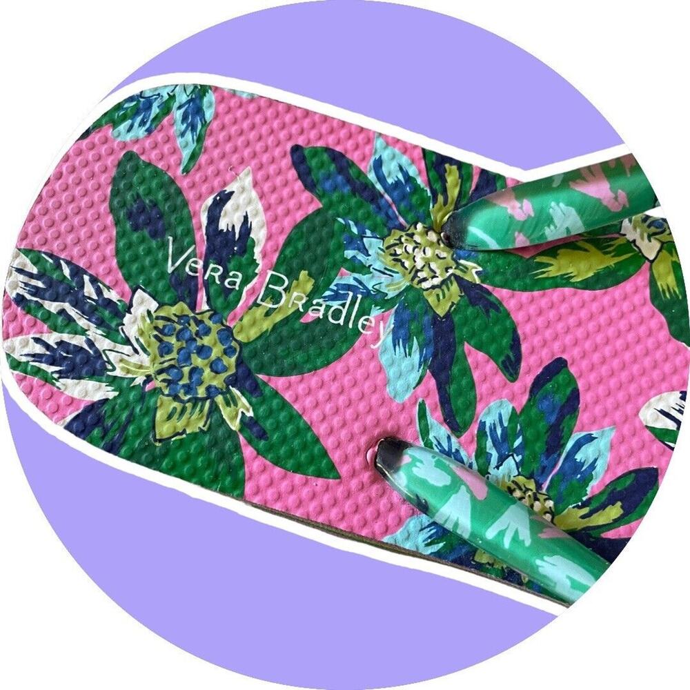 Vera Bradley Tropical Floral Flip Flop Sandal Flat Shoe Pink Size M 7 8 NWOT - Picture 3 of 5